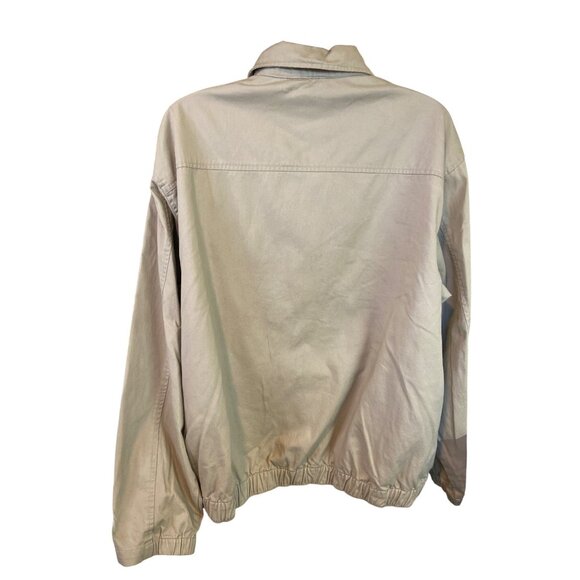 Vintage CHAPS Harrington  Zip-Up Jacket XXL Beige XXL Cotton Windbreaker Y2K - Picture 2 of 8